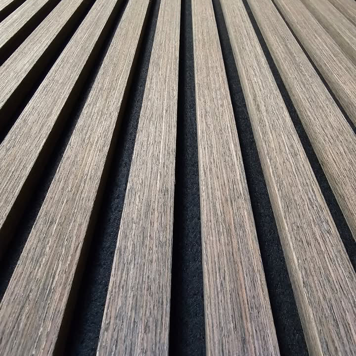 Close-up of wooden planks with a slatted pattern