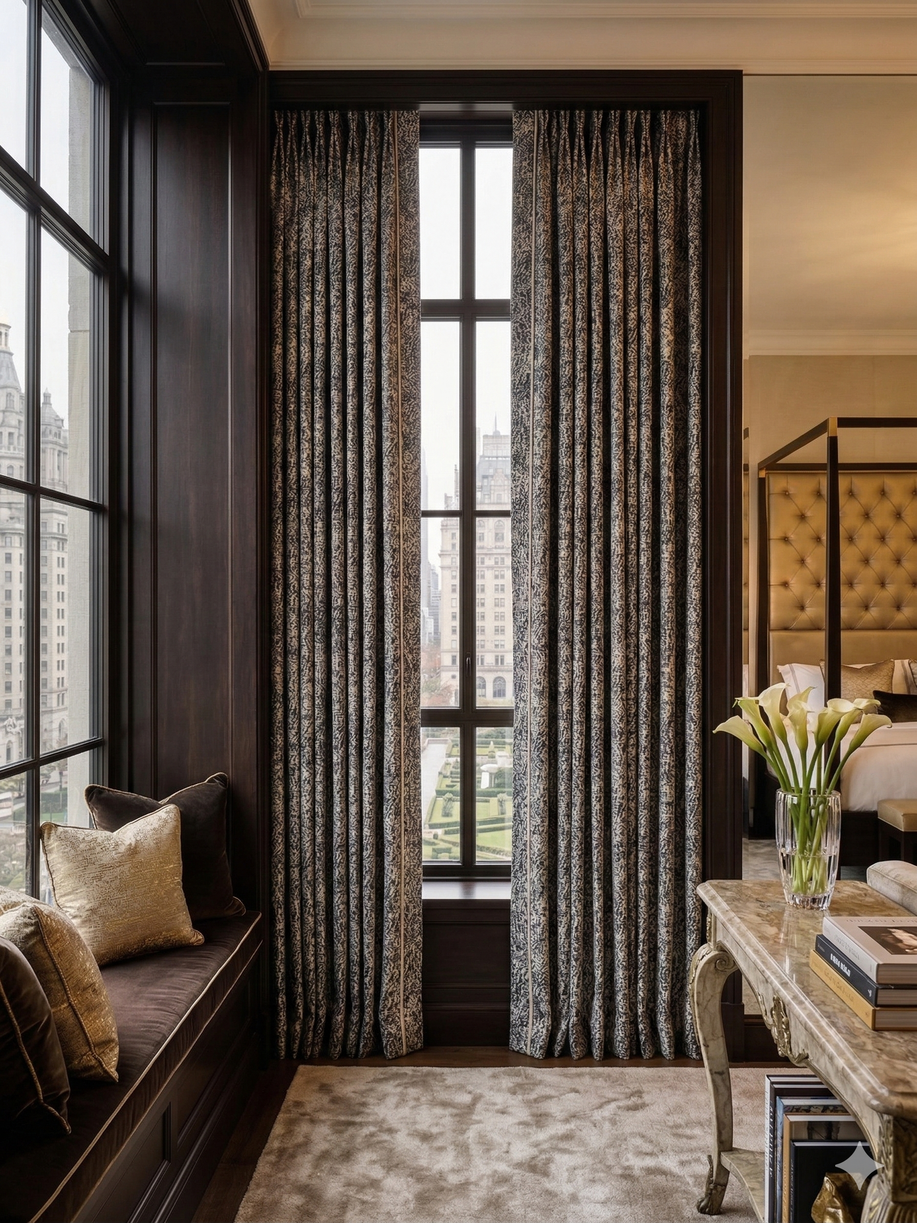 Modern Textured Blockout Curtain- Black & White Pattern | NeoSigma