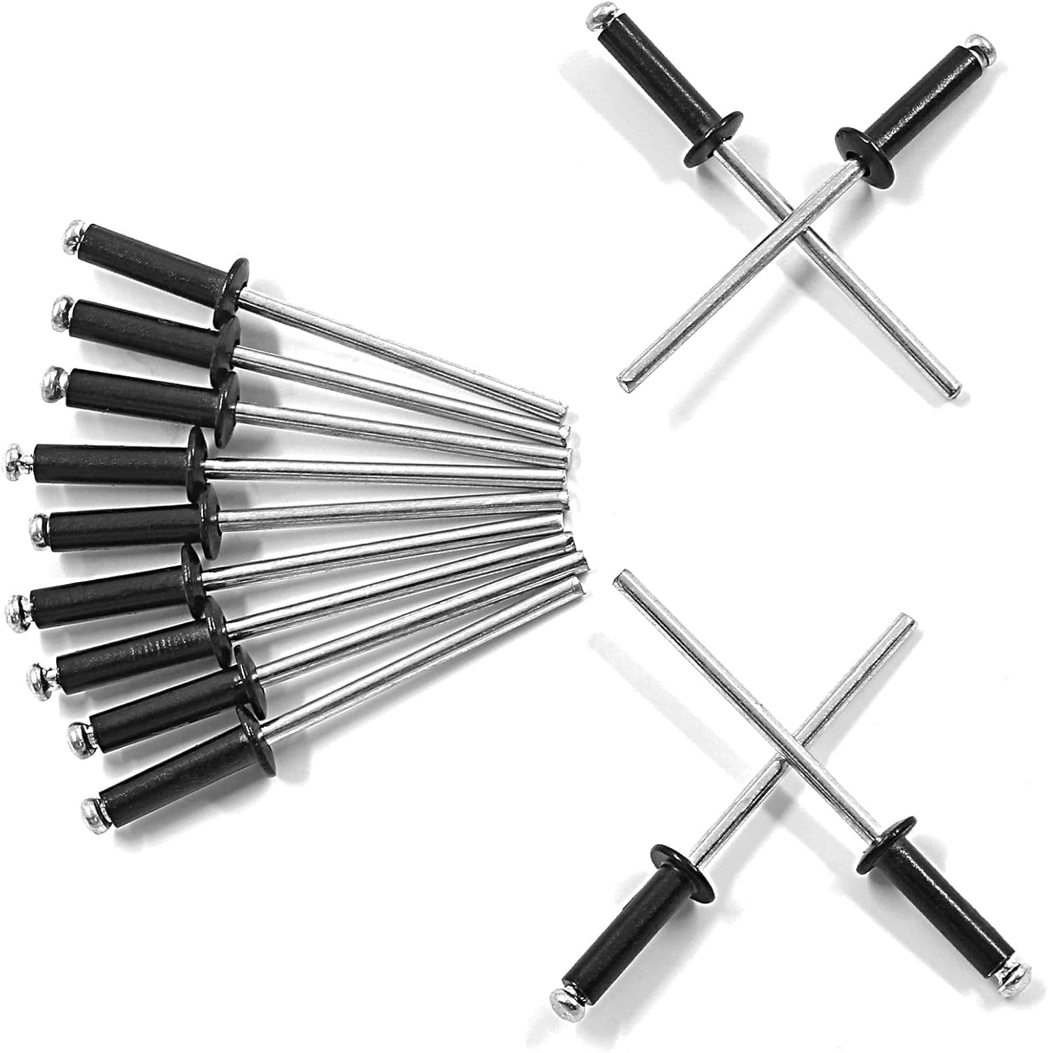 Black Pop Aluminum Blind Rivets (Pack of 100)