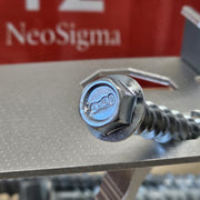 Metal bolt on a metallic surface with 'NeoSigma' branding in the background