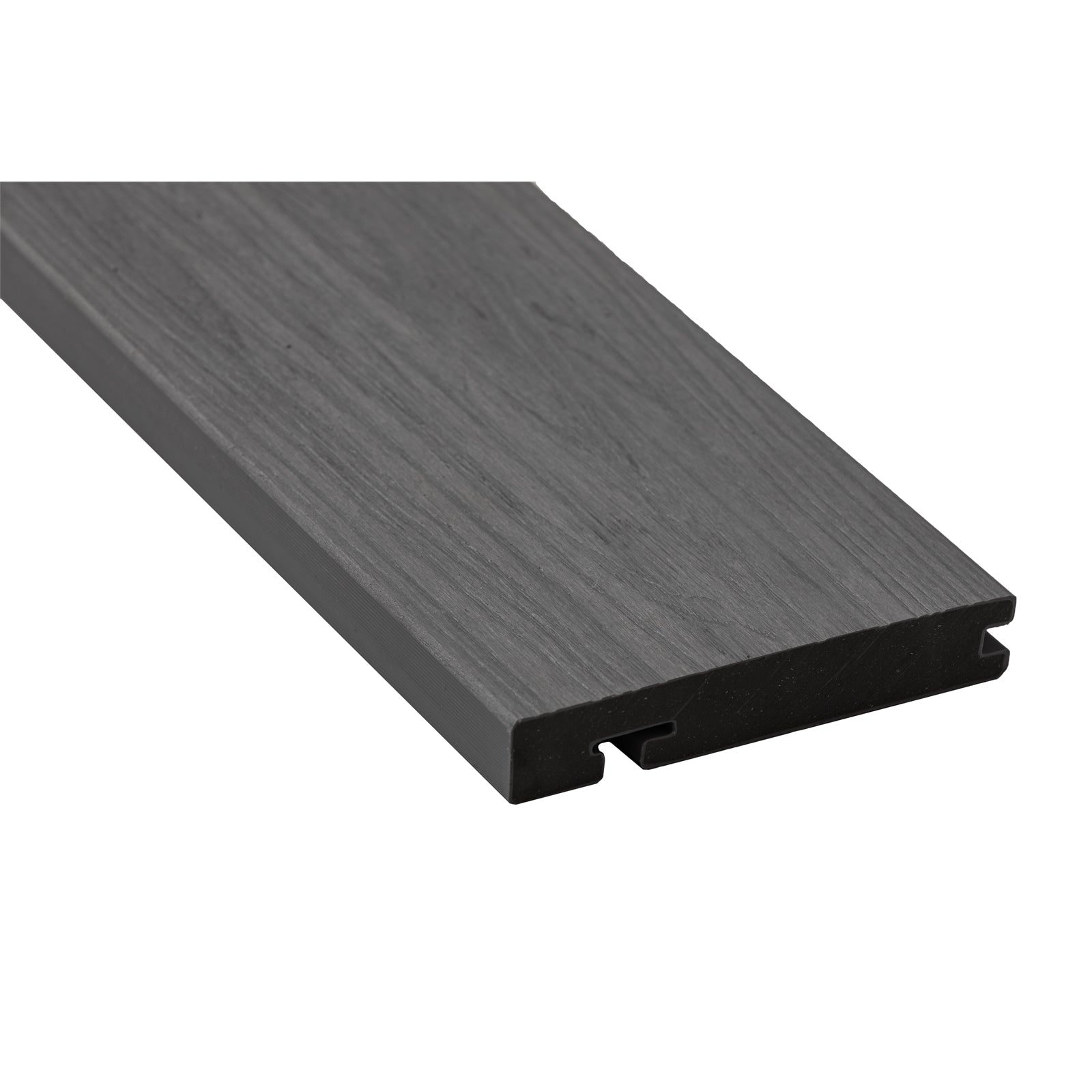 Gray wooden deck board on a white background