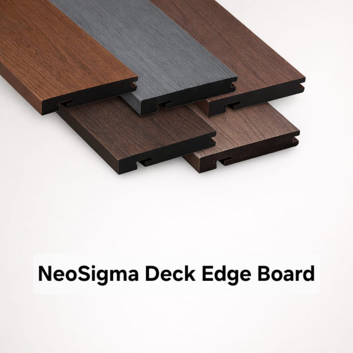 NeoSigma Deck Edge Board in various colors on a white background