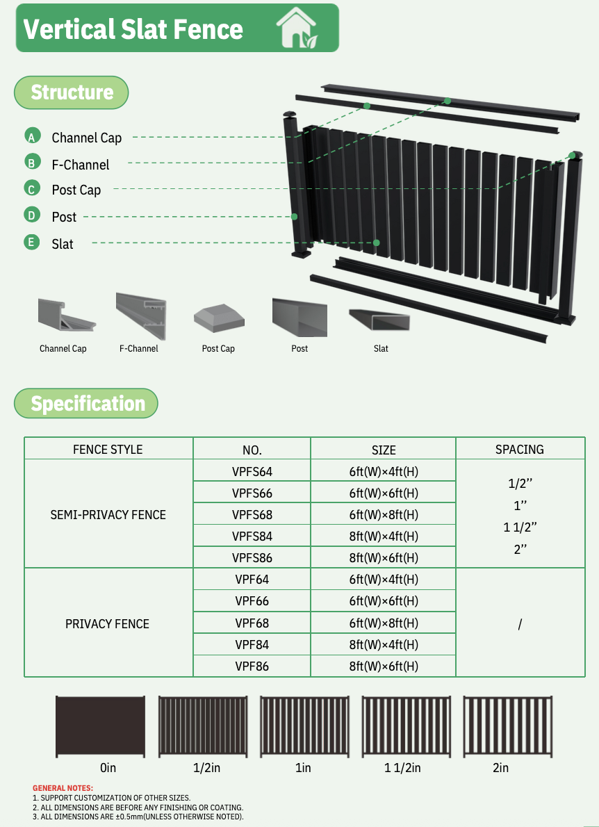 NeoLite Vertical Slat Fencing