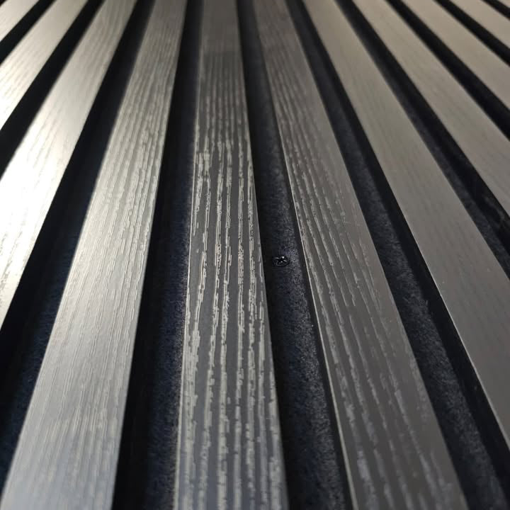 Close-up of black pleated fabric with a textured pattern