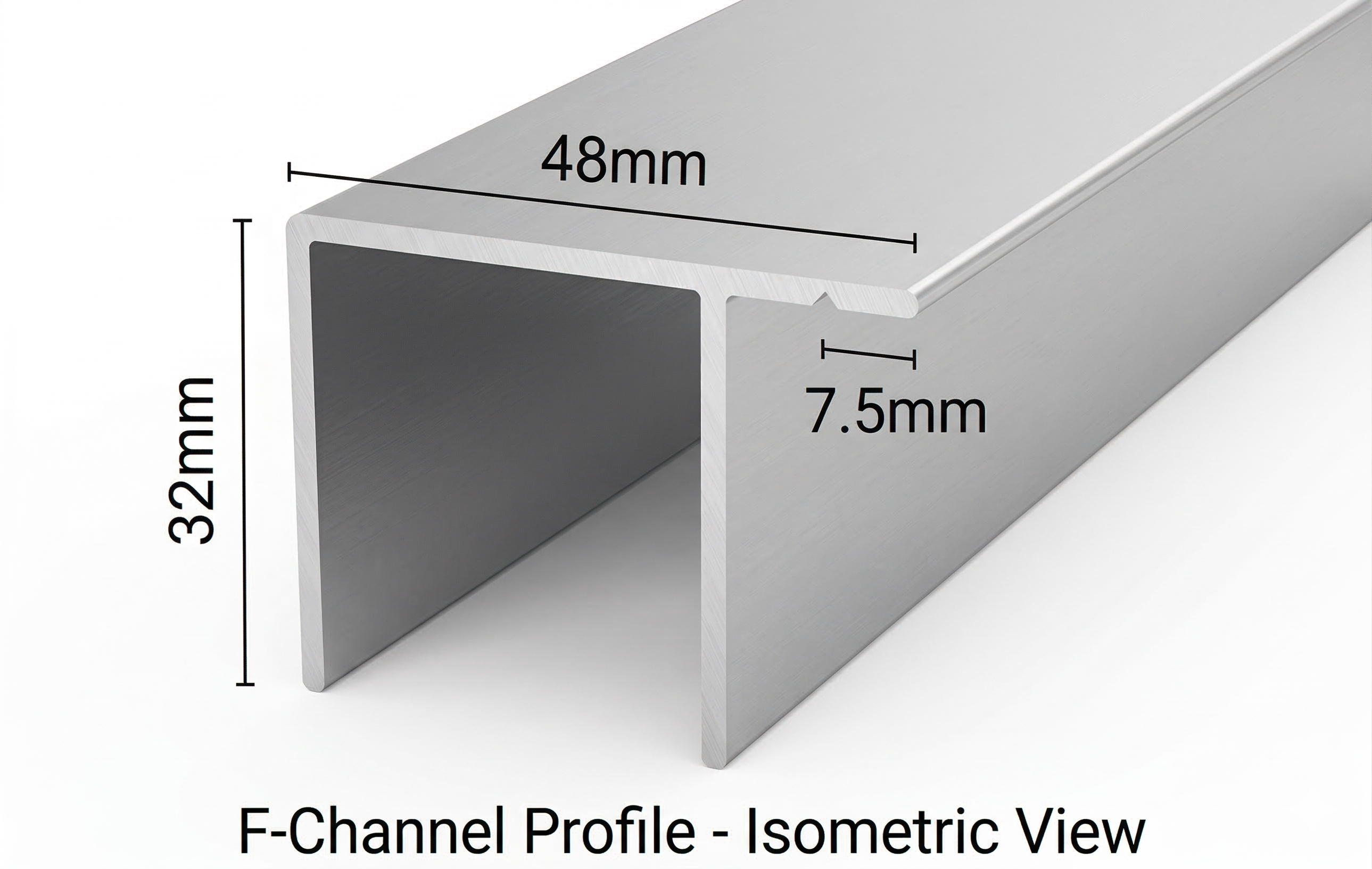 NeoSigma Aluminium M007 F-Channel for Slat Fencing & Cladding – Timber Look & Powder Coated Colours