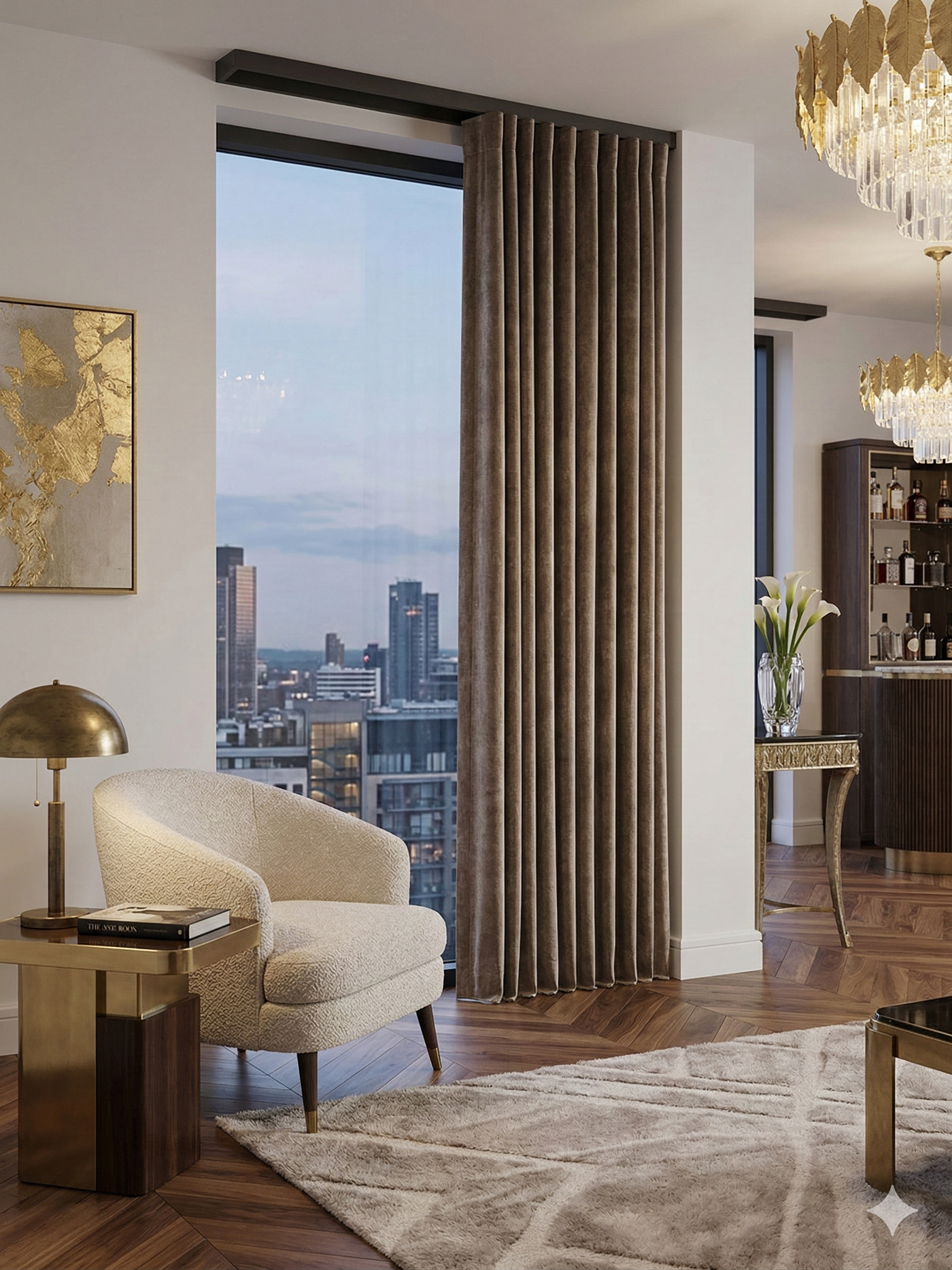 Modern Taupe Textured Blockout Curtain | NeoSigma