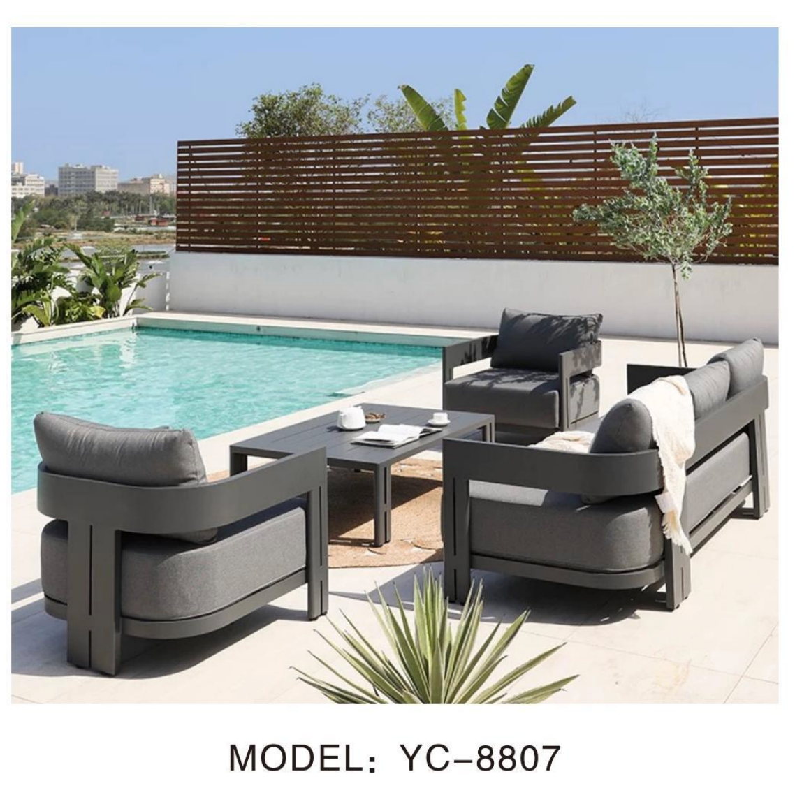 NeoSigma Outdoor Sofa Set – Designer Aluminum Alloy Garden & Balcony Furniture
